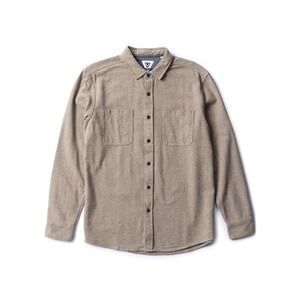 Vissla Mens Flannel Shirt‎ Button Up Long Sleeve Casual Beige XLARGE